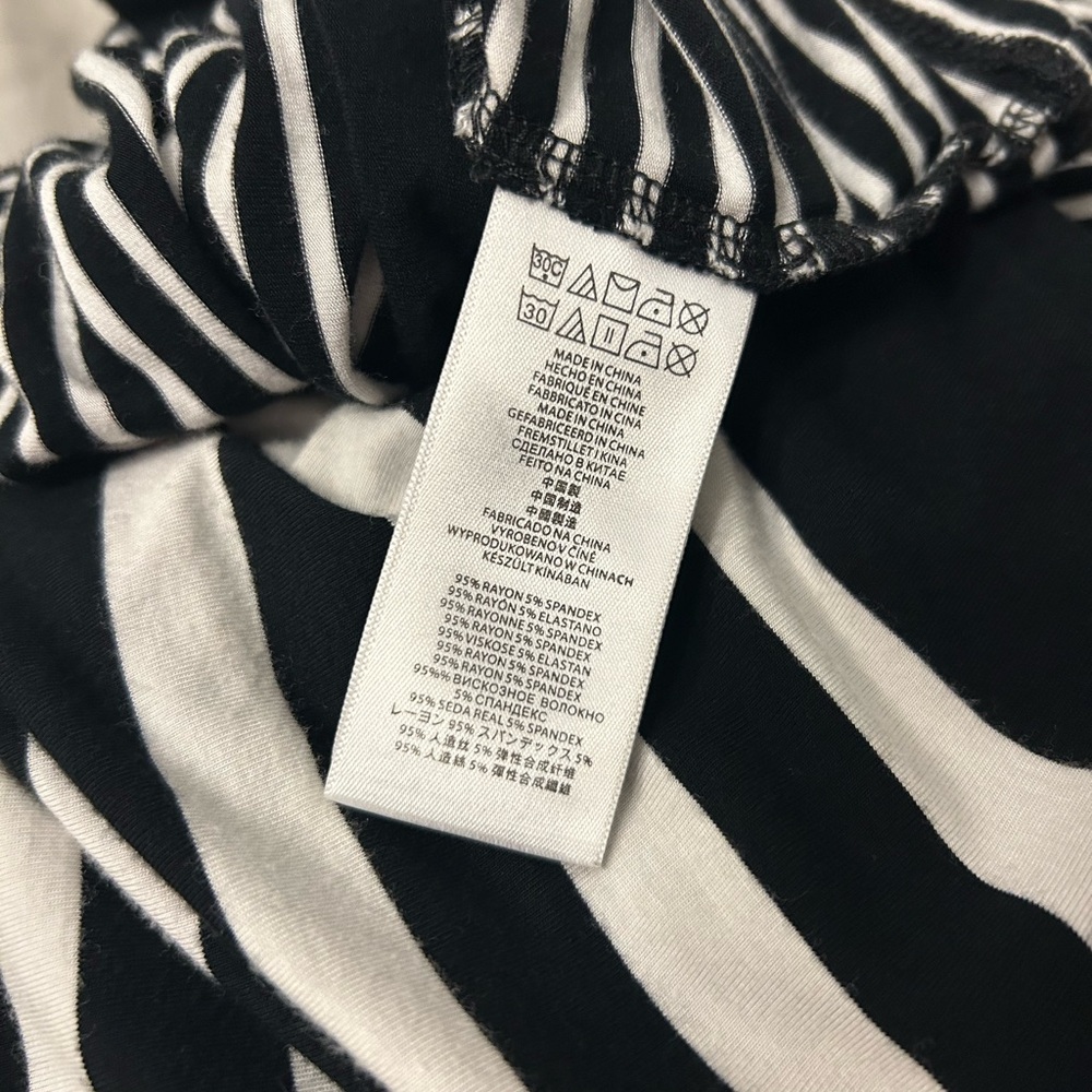 Michael Kors Black & White Striped Drawstring Maxi Skirt XL - Picture 4 of 5